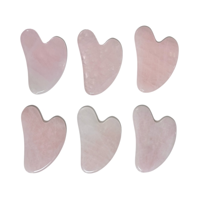Factory Wholesale Heart Shaped Rose Quartz Face Lifting Beauty Tools Jade Gua Sha