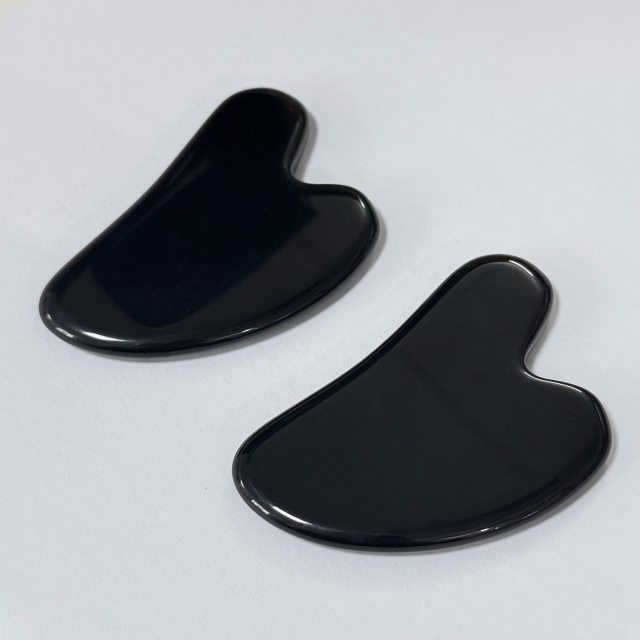 heart shaped skin care face up beauty tools black obsidian gua sha board