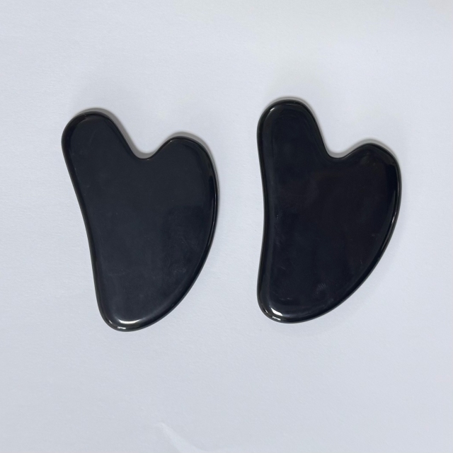 heart shaped skin care face up beauty tools black obsidian gua sha board