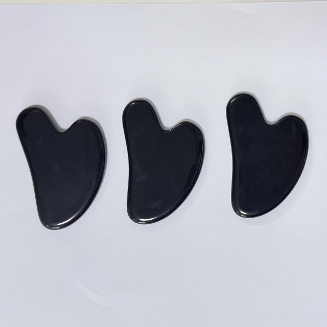 heart shaped skin care face up beauty tools black obsidian gua sha board