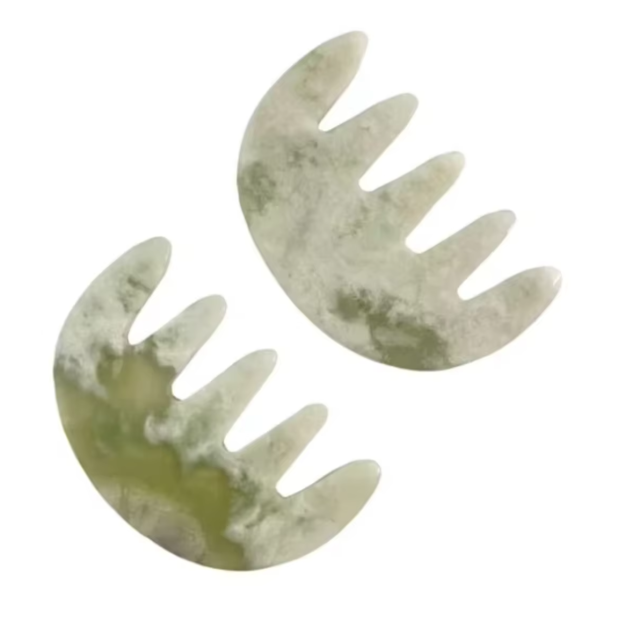 five tooth Scalp unblocking head scalp care xiuyan jade gua sha massage products Meridian comb