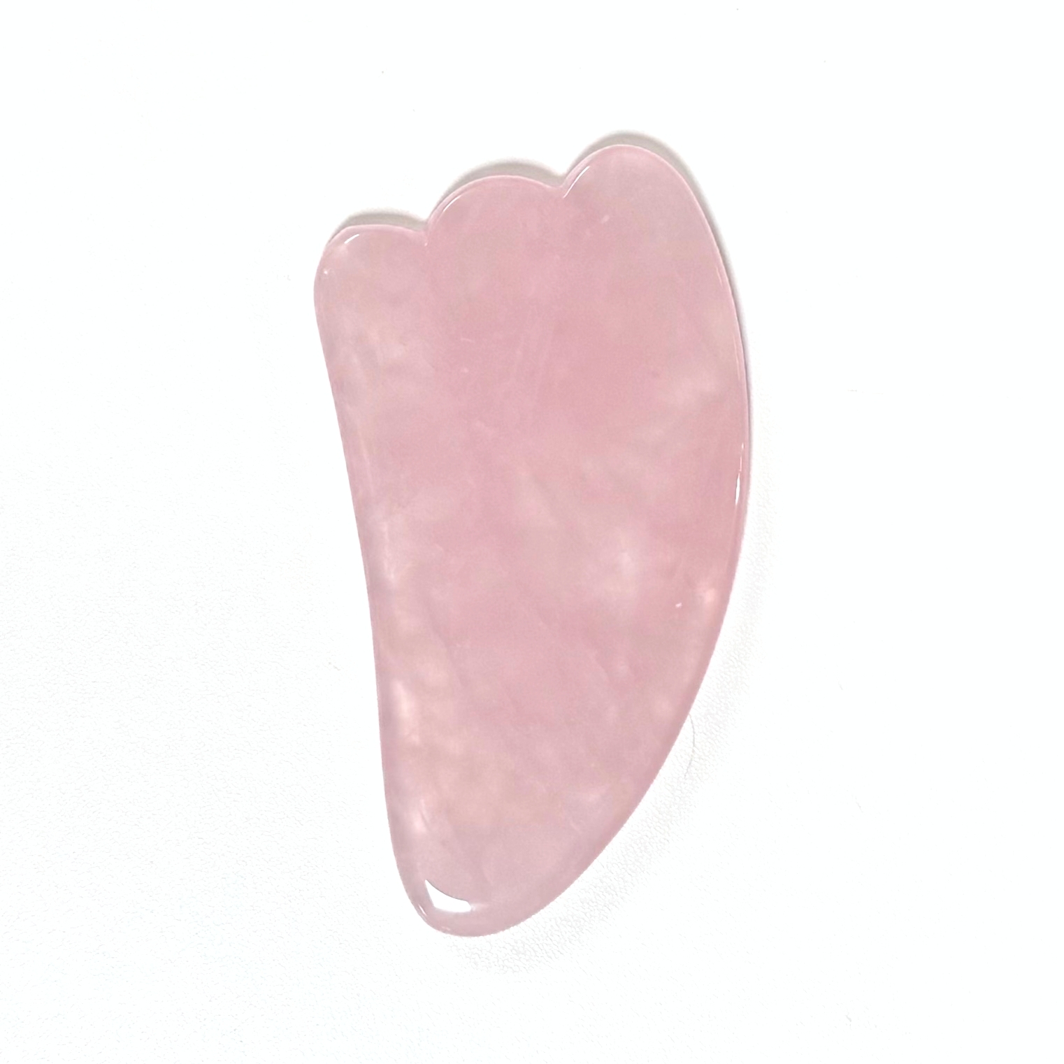 Ram Horn Shaped Smooth Edge Rose Quartz Gua Sha Board Full Body Massage Scraping Tool for Lymphatic Drainage