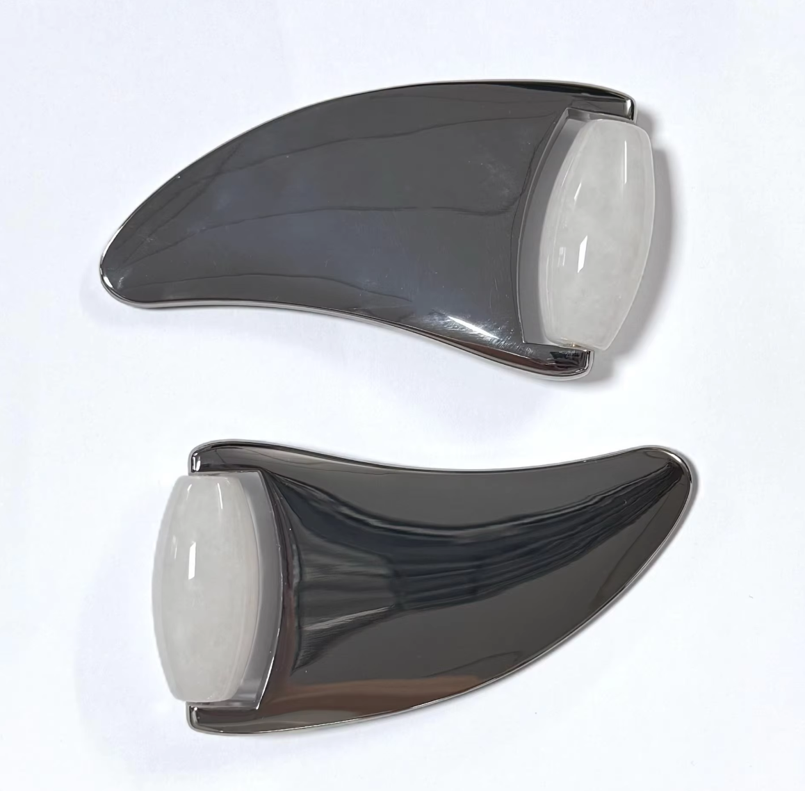 2 in 1 Anti-Puffiness Beauty Skin Care Tools Natural White Jade Roller with metal Gua Sha Board