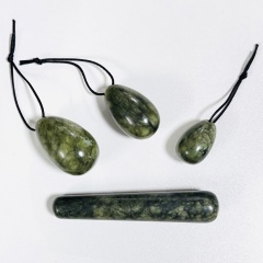natural crystal green color jade stone different sizes yoni egg and yoni tightening stick for postpartum rehabilitation