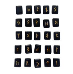 factory best wholesale price natural jade gemstone black obsidian natural Rune Stone for Divination