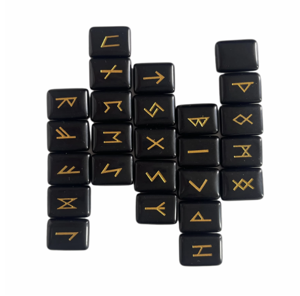 factory best wholesale price natural jade gemstone black obsidian natural Rune Stone for Divination