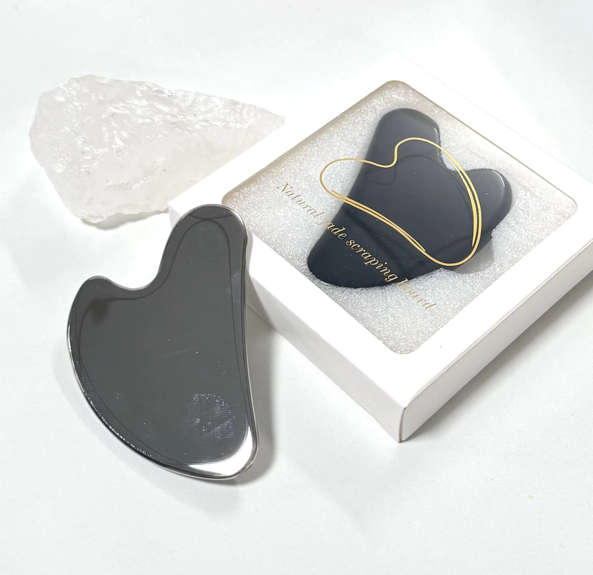 Metal Material Hardware Heart Shaped Portable Stainless Steel Massage Gua Sha Board