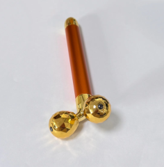 Y shaped gold color zinc alloy skin care tools Electric Facial Lifting Stick 3D Golden Beauty Roller For Face Slimming