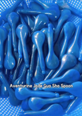 natural aventurine Acupressure massage jade Polished Stone Gua Sha Spoon for Skincare and body care