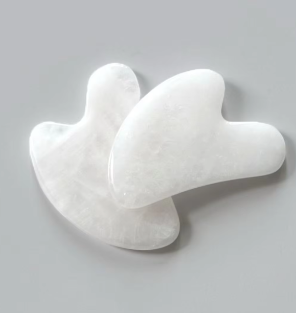 cooling natural stone white jade gua sha facial lifting massager