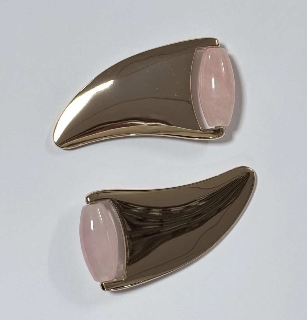2-in-1 Rose Quartz Jade Ice Roller Massage Gua Sha