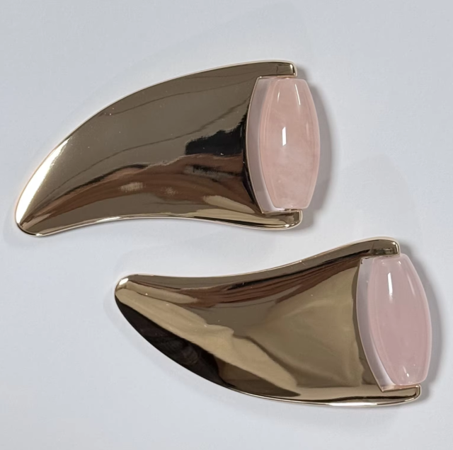 2-in-1 Rose Quartz Jade Ice Roller Massage Gua Sha