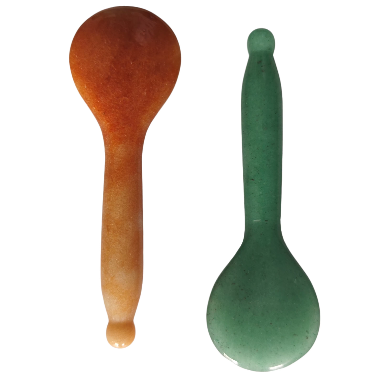 natural aventurine Acupressure massage jade Polished Stone Gua Sha Spoon for Skincare and body care