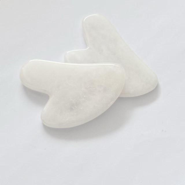 cooling natural stone white jade gua sha facial lifting massager