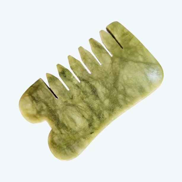 Peine de jade Xiuyan para masaje y gua sha