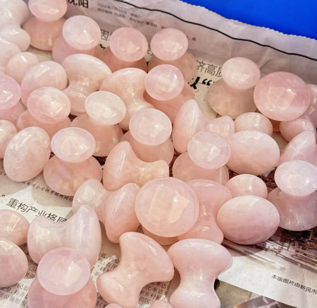 factory best wholesale price rose quartz skin care tools mushroom gua sha for face
