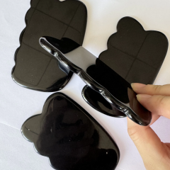 black color obsidian stone natural jade Cloud Shaped Home Use Gua Sha Board