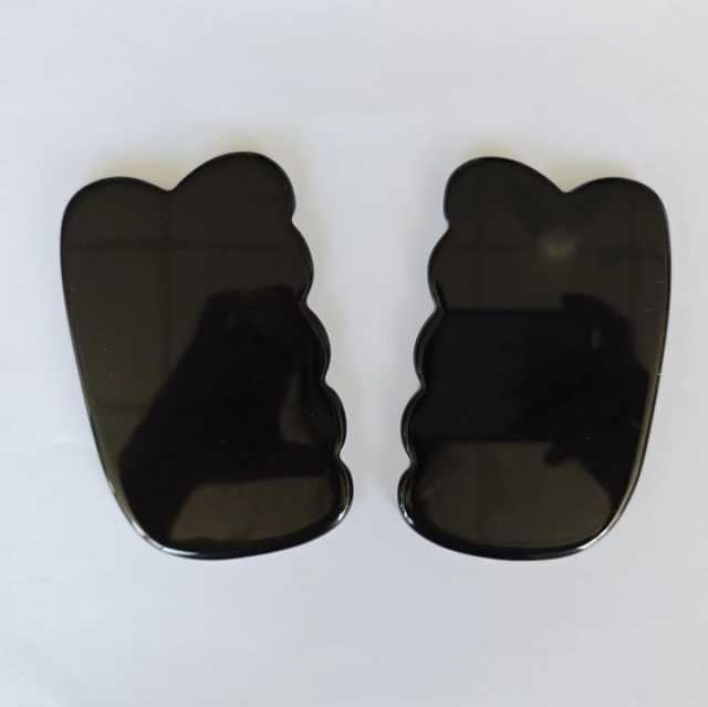 black color obsidian stone natural jade Cloud Shaped Home Use Gua Sha Board