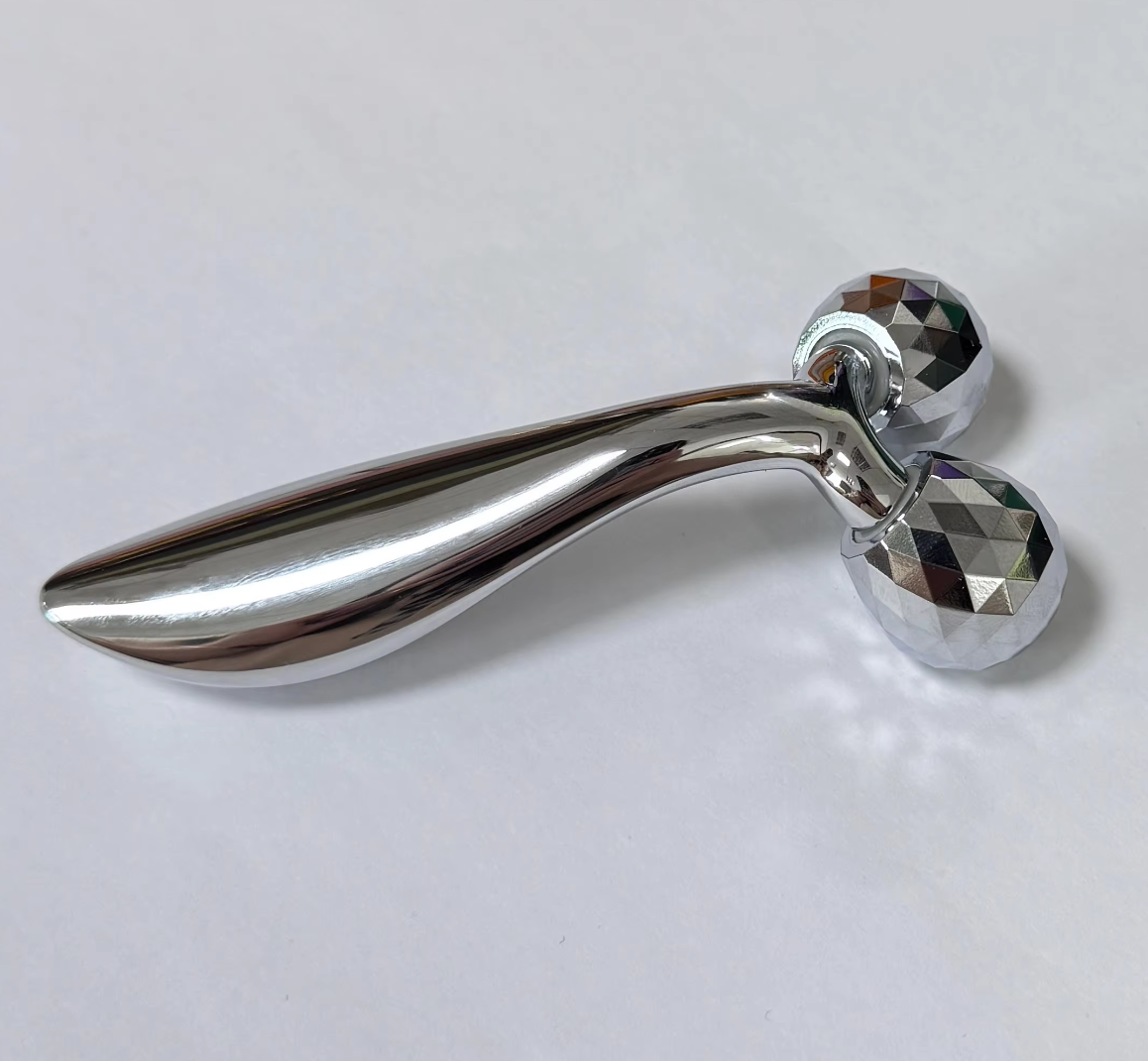 3D Diamond Cut Metal Dual Ball Face Massager