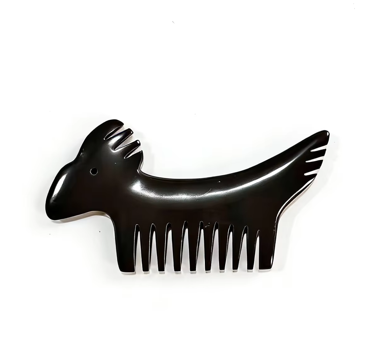 healthcare muscle relaxation horse shaped animal shaped black color jade massage comb natural bian stone guasha