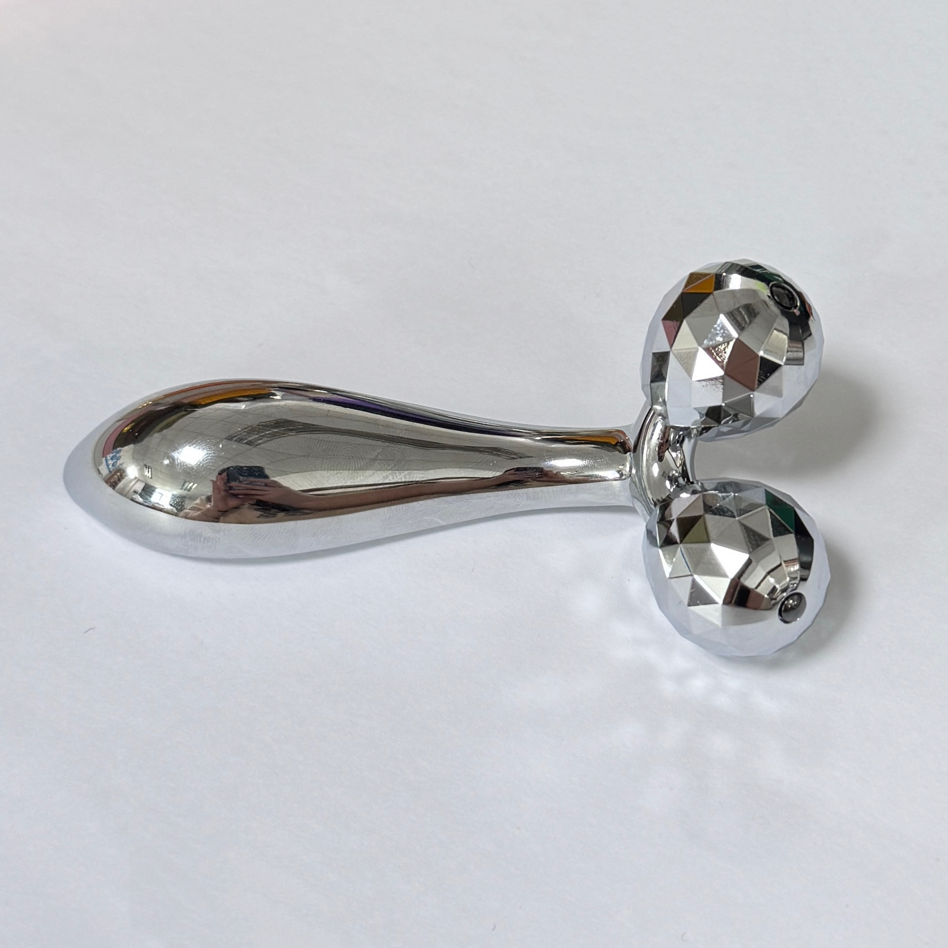 3D Diamond Cut Metal Dual Ball Face Massager
