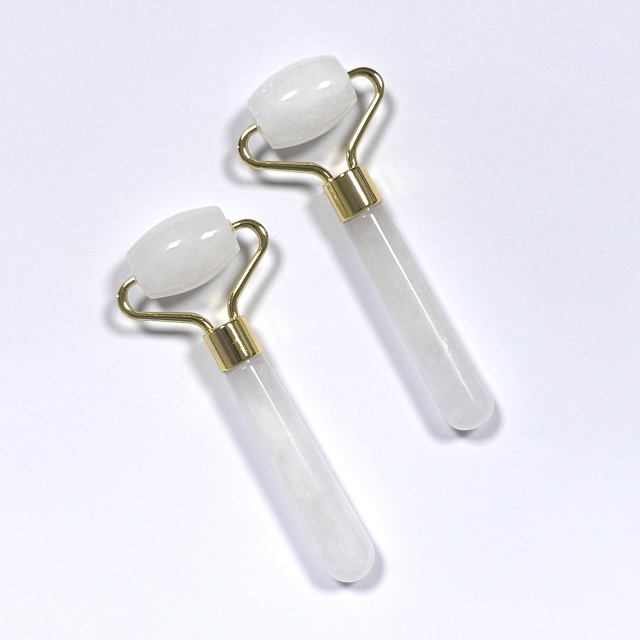 Anti Aging White Color Natural Jade Roller Facial Massager
