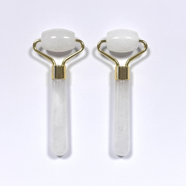 Anti Aging White Color Natural Jade Roller Facial Massager