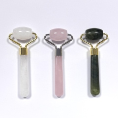 Anti Aging White Color Natural Jade Roller Facial Massager