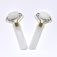 Anti Aging White Color Natural Jade Roller Facial Massager