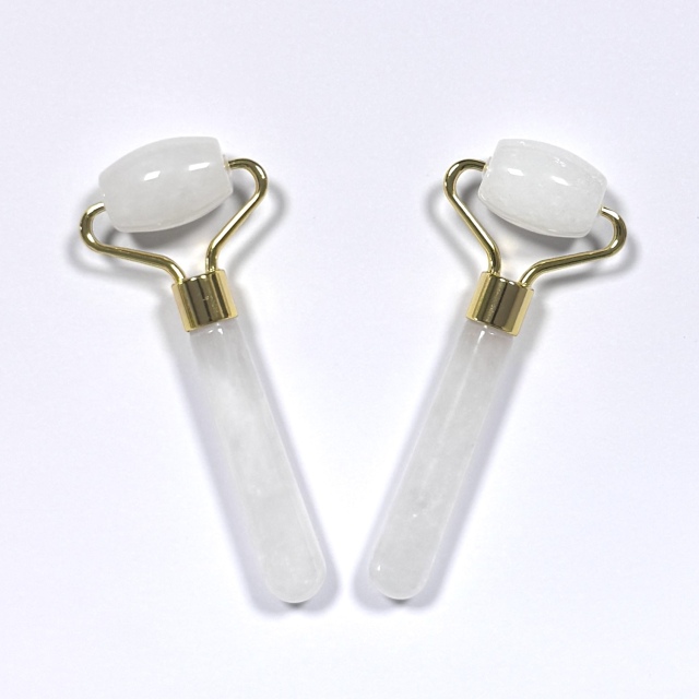 Anti Aging White Color Natural Jade Roller Facial Massager