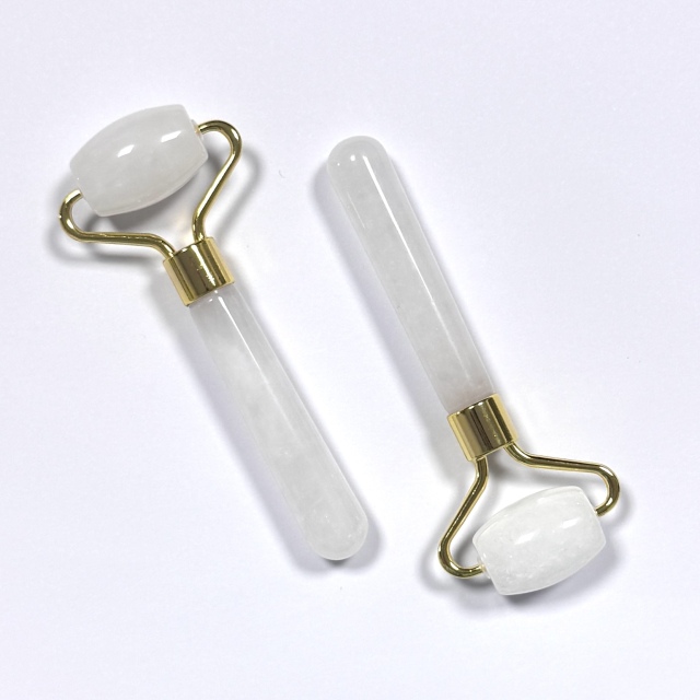 Anti Aging White Color Natural Jade Roller Facial Massager