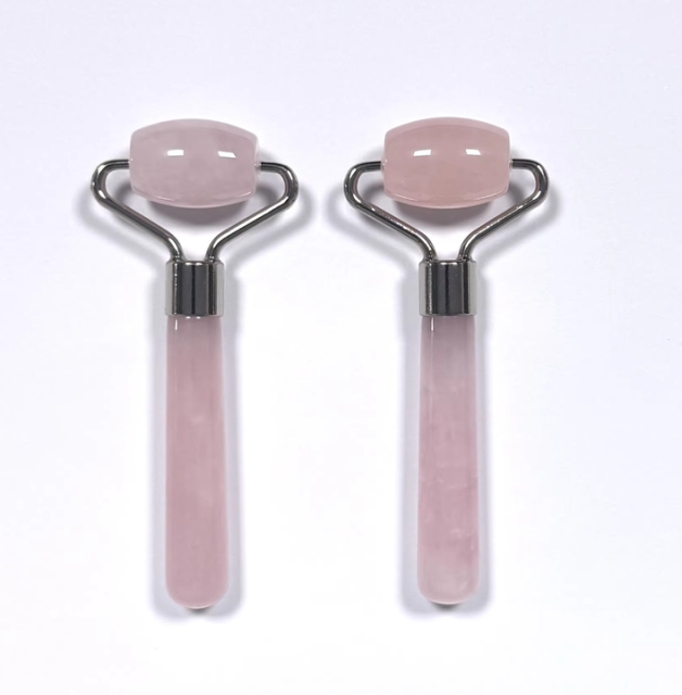 Masajeador de ojos mini de cuarzo rosa