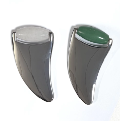 skin care tools face care 2 in 1 green aventurine jade gua sha and ice roller