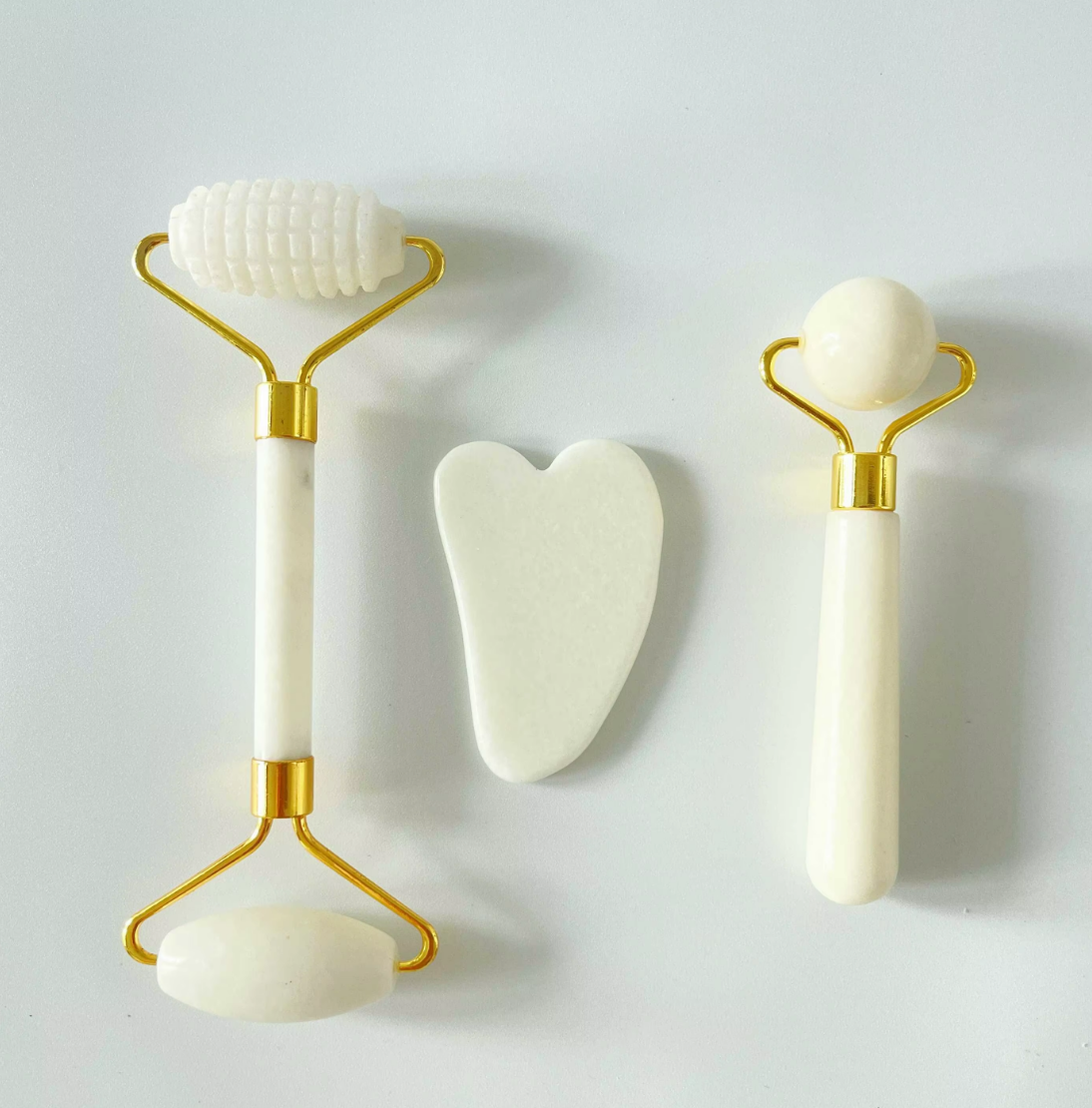 cheap price promotional face massager gua sha jade ice roller Skincare gadget set