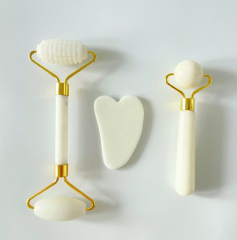 cheap price promotional face massager gua sha jade ice roller Skincare gadget set