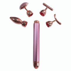 electrical multi-functional beauty wand skin care face lifting 4 in 1 skin care metal jade face massager
