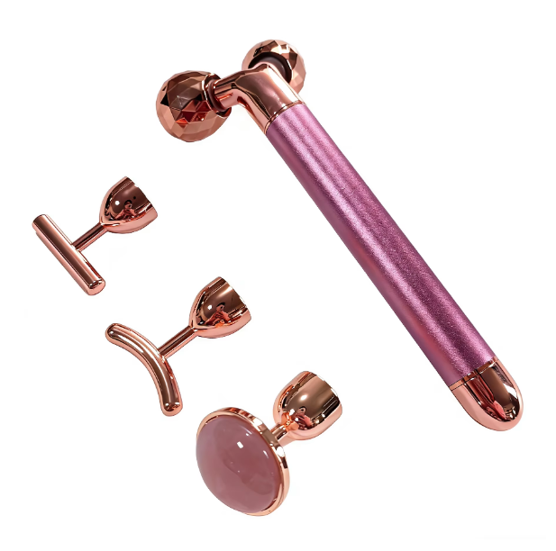 Lymphatic drainage 3D face roller face care beauty tools electric Vibrating 4 in 1 facial massager