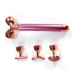 Lymphatic drainage 3D face roller face care beauty tools electric Vibrating 4 in 1 facial massager