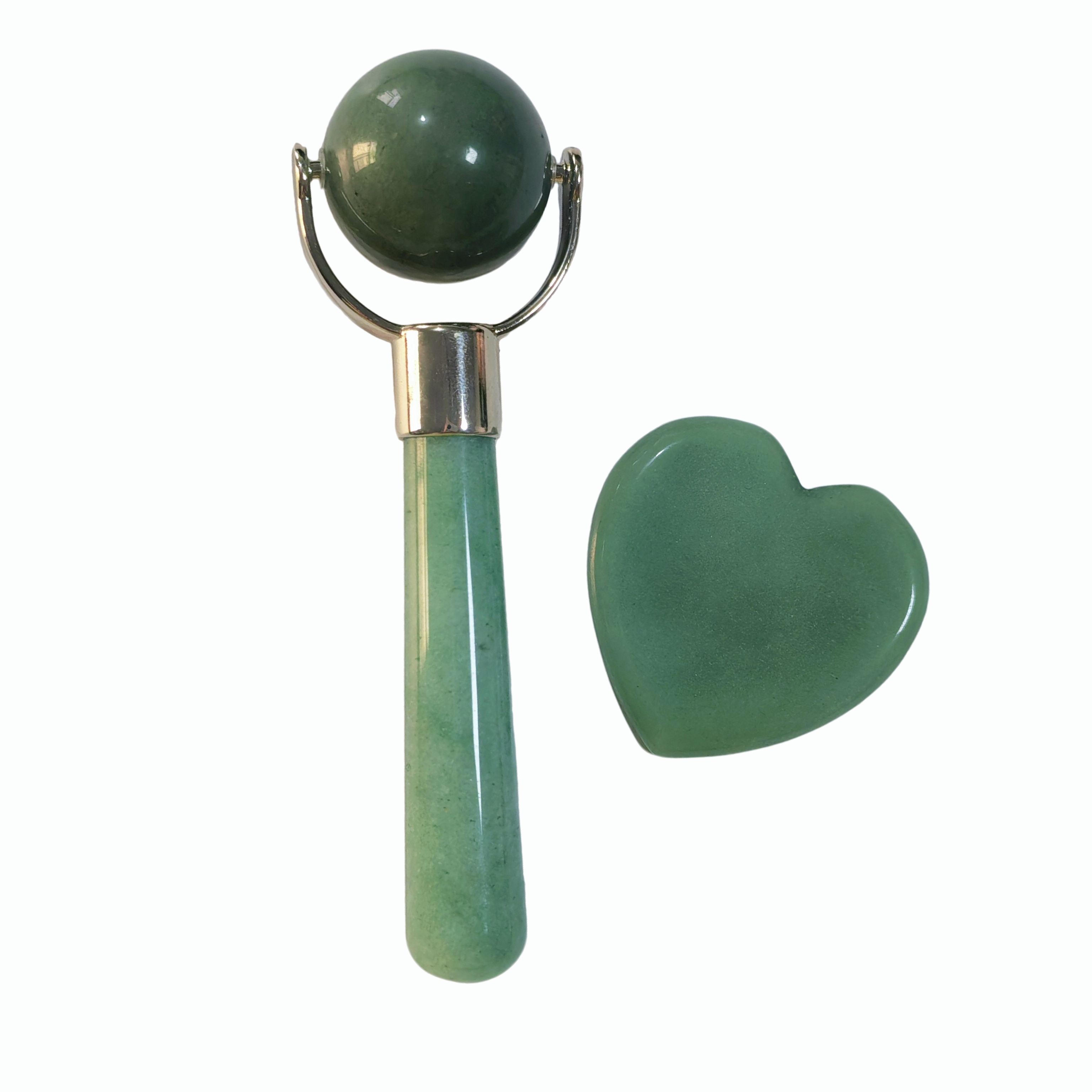 green aventurine natural cool gemstone face lifting beauty tools mini jade roller and gua sha eye massager