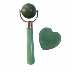 green aventurine natural cool gemstone face lifting beauty tools mini jade roller and gua sha eye massager