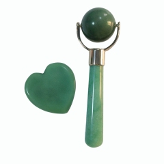 green aventurine natural cool gemstone face lifting beauty tools mini jade roller and gua sha eye massager