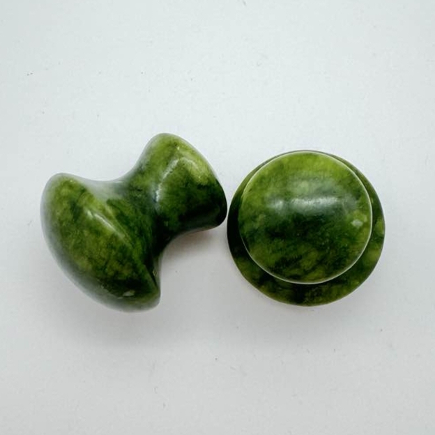 wholesale green color xiuyan jade mushroom massage face