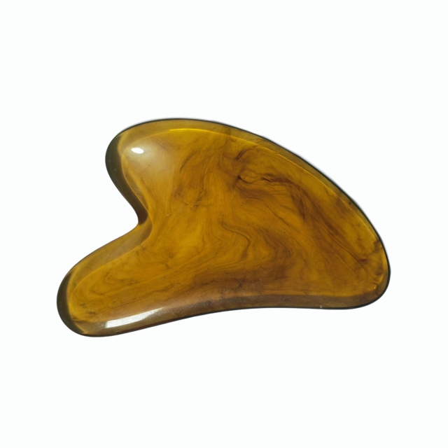 cheap price promotional beauty tools skin tightening Jade-like resin amber color gua sha tools and facial massager roller set