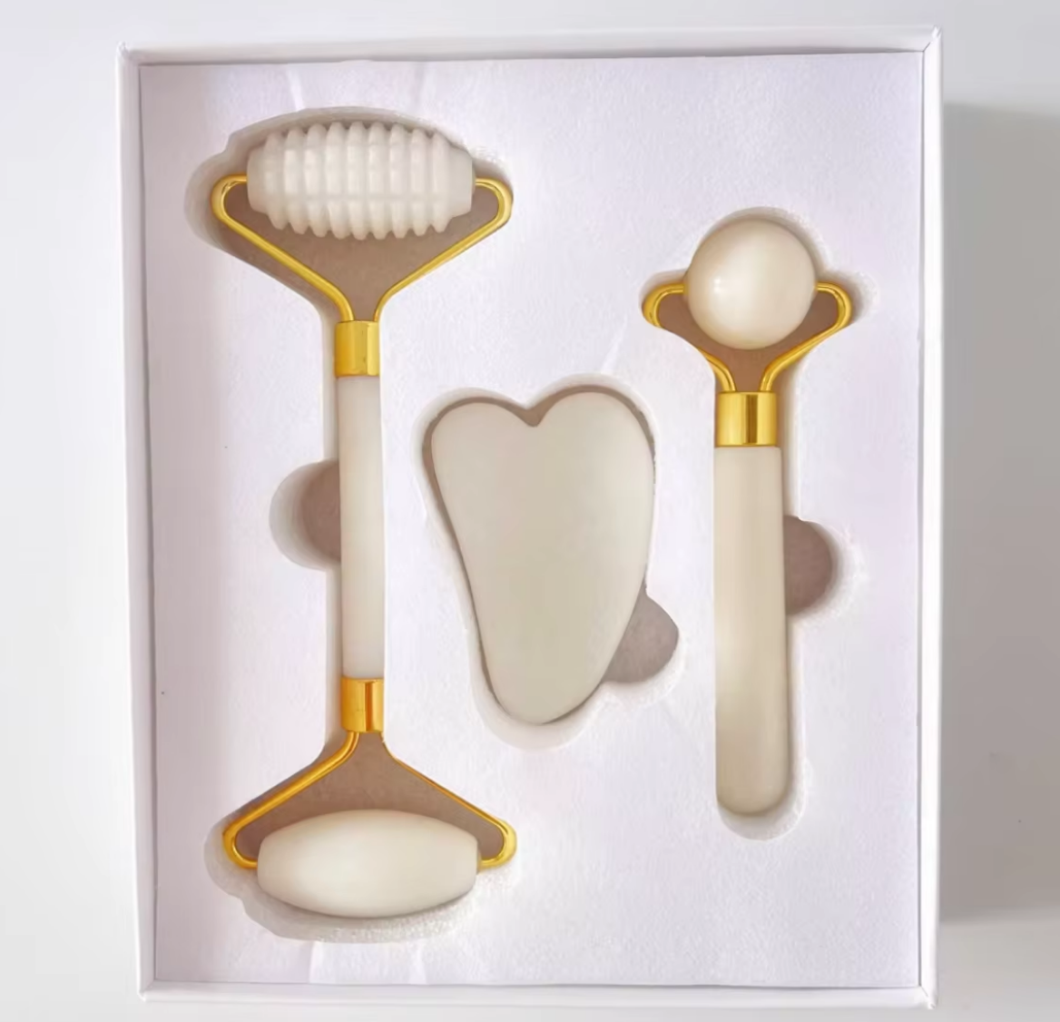 cheap price promotional face massager gua sha jade ice roller Skincare gadget set