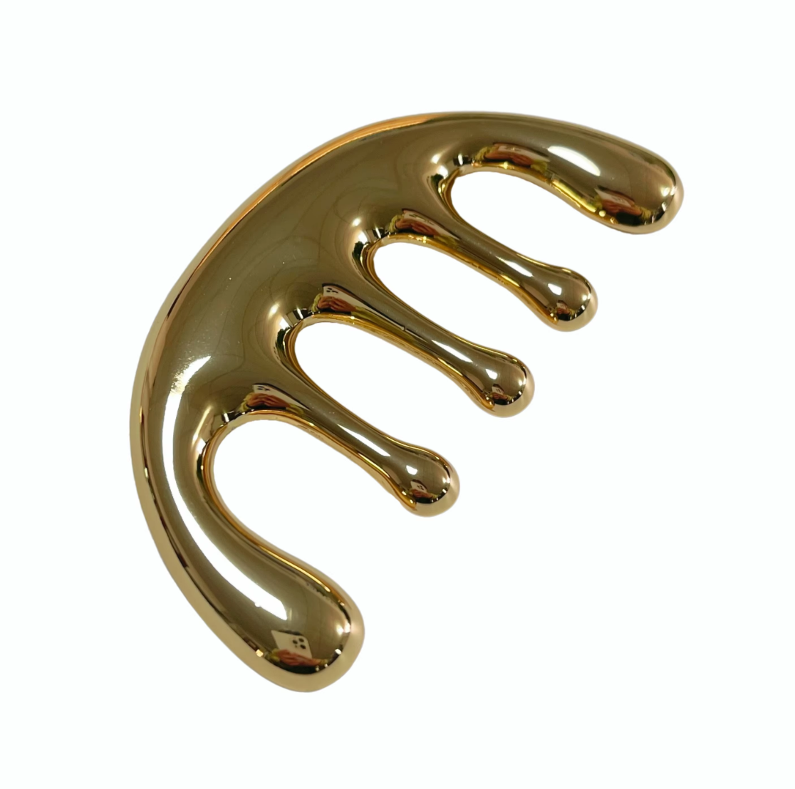 spa use health care tools gold color metal material TCM five teeth head massager comb for scalp scraping