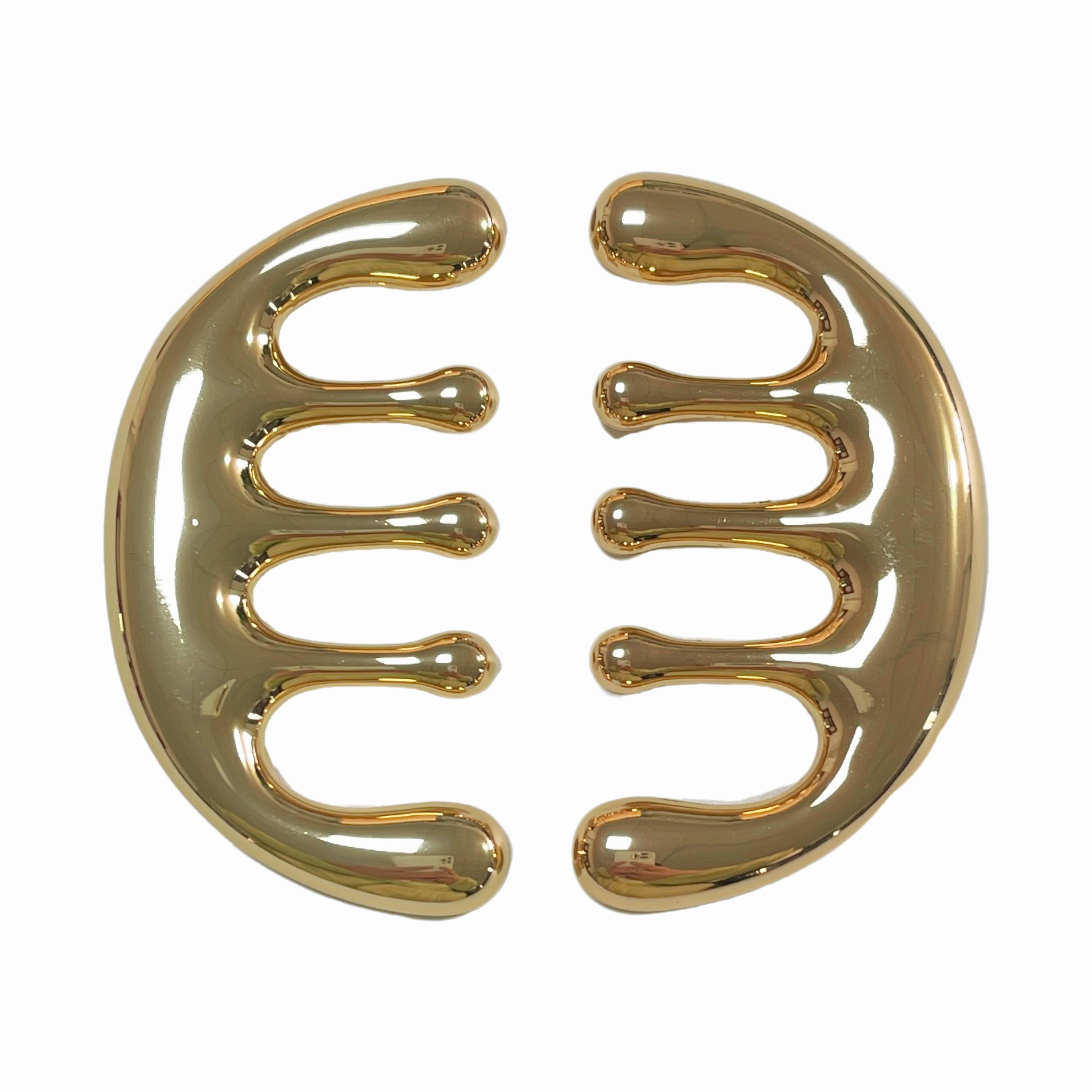 spa use health care tools gold color metal material TCM five teeth head massager comb for scalp scraping