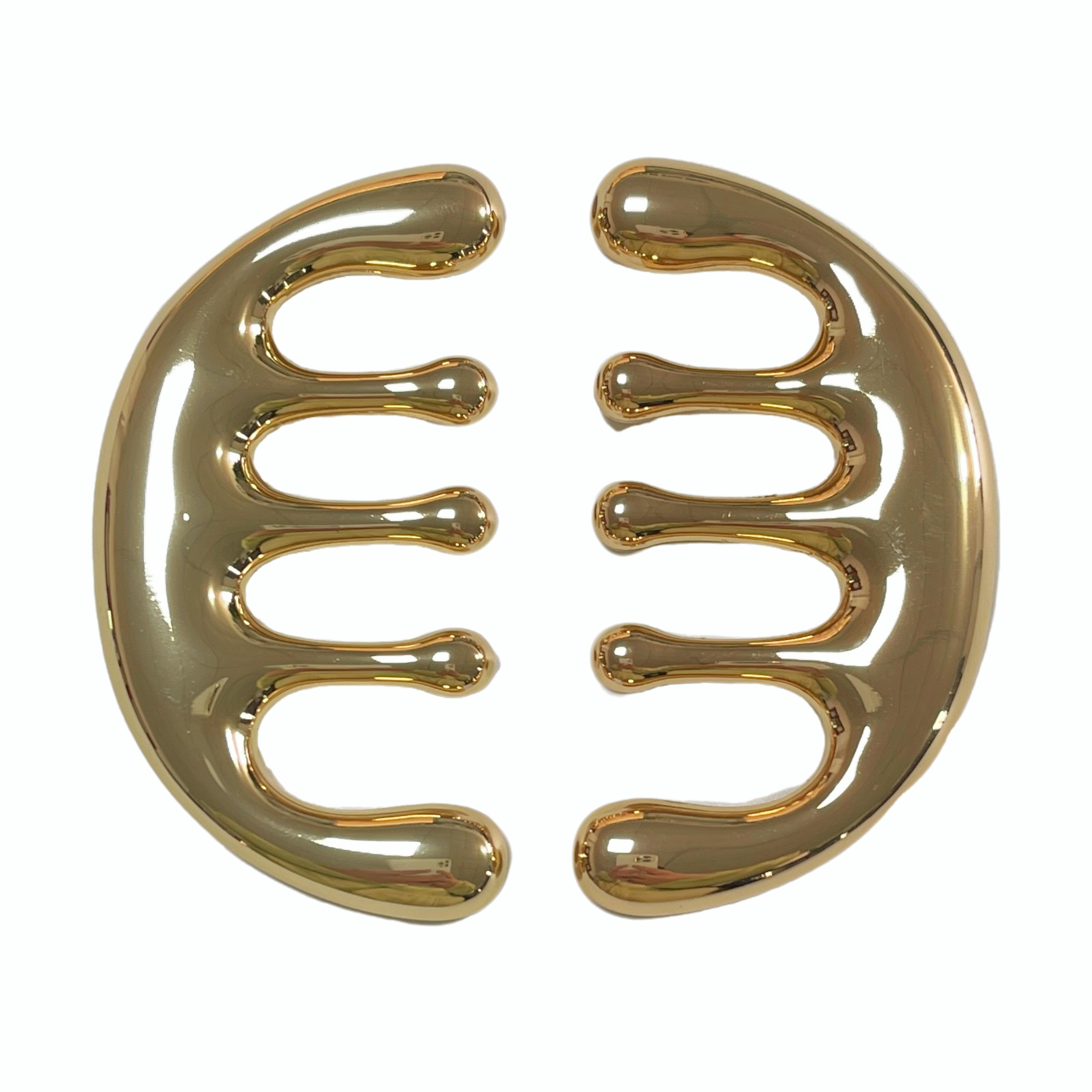 spa use health care tools gold color metal material TCM five teeth head massager comb for scalp scraping