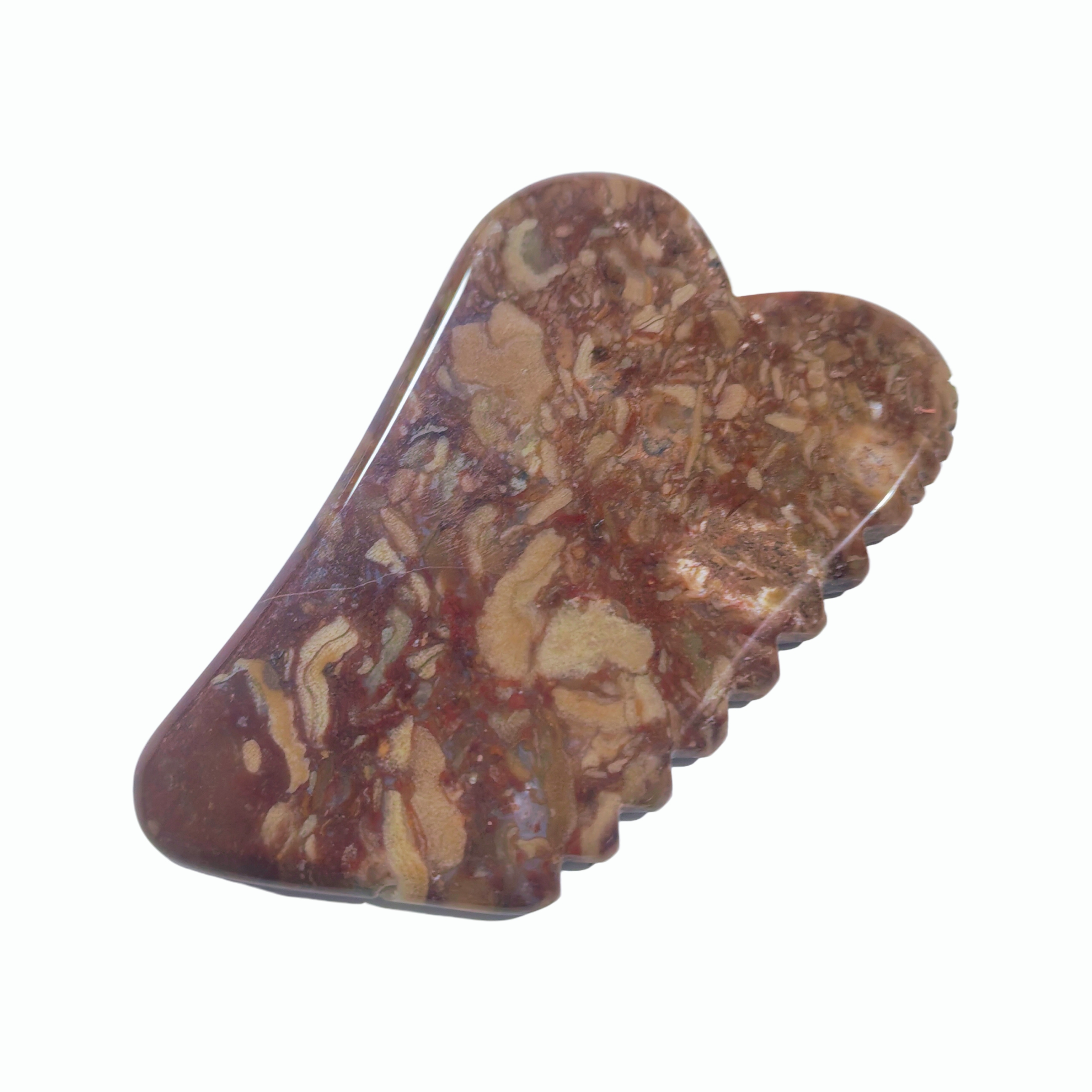 Personalized logo Brown Color 100% Natural  Bamboo-leaf Stone Gua Sha