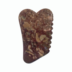 Personalized logo Brown Color 100% Natural  Bamboo-leaf Stone Gua Sha