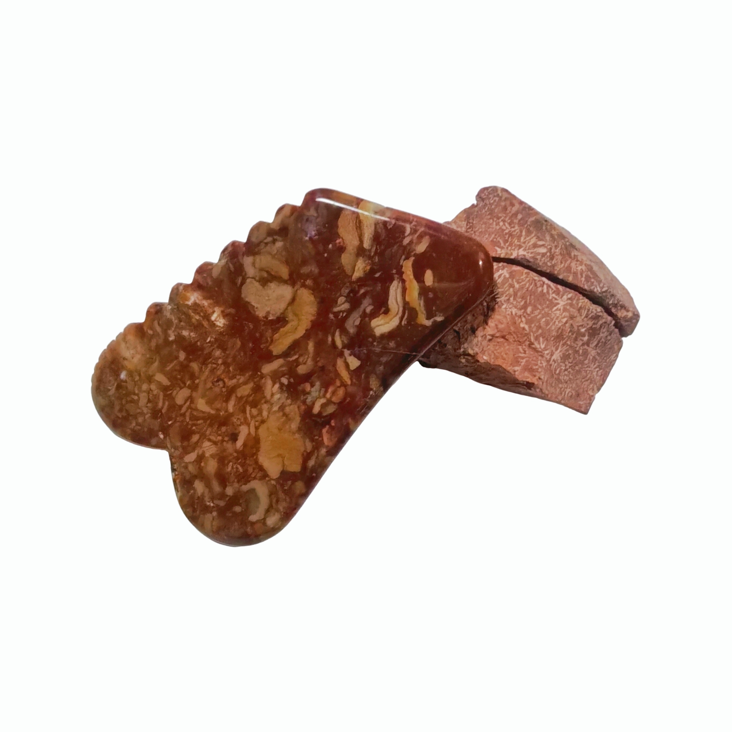 Personalized logo Brown Color 100% Natural  Bamboo-leaf Stone Gua Sha